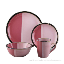 View larger image Add to Compare Share Hot Selling Ceramic Plate Dish Set Simple Double Color Glaze Stoneware Dinnerware Set
